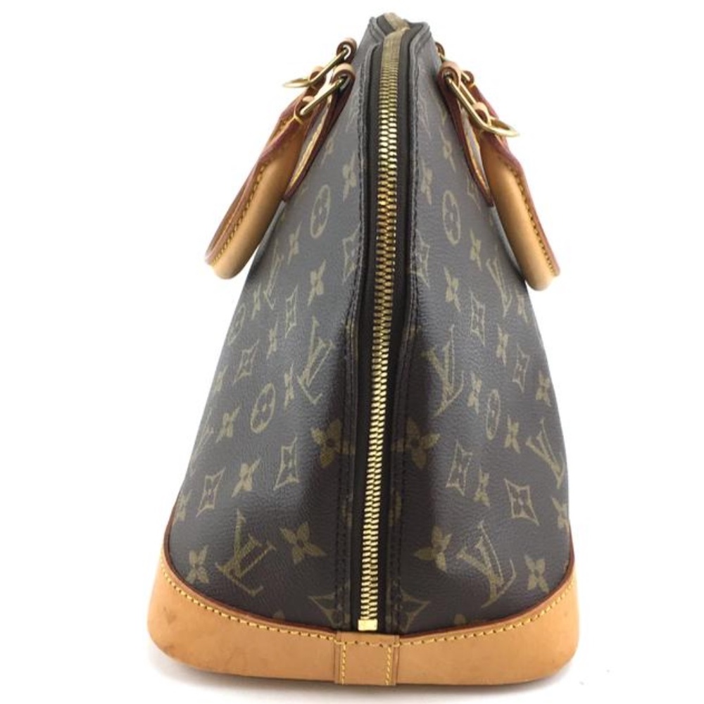 Alma Handbag Brown Monogram Canvas Satchel - Picture 6 of 12